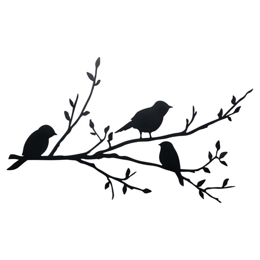 Silhouette scene of three birds on a branch