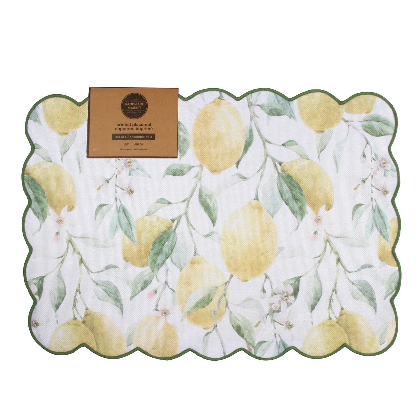 Fresh Lemon Printed Placemat Set Of 4 Yellow