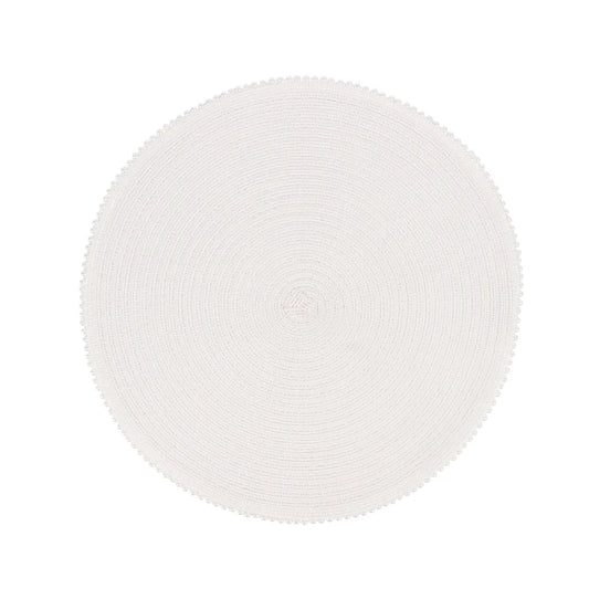 Pearl Trimmed Round Placemat Grey