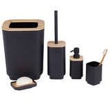 ASPEN WASTE BIN PP W/BAMBOO BLACK