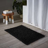 PUFF CHUNKY BATH MAT MICROFIBER BLACK 20" X 32" 2200 GSM