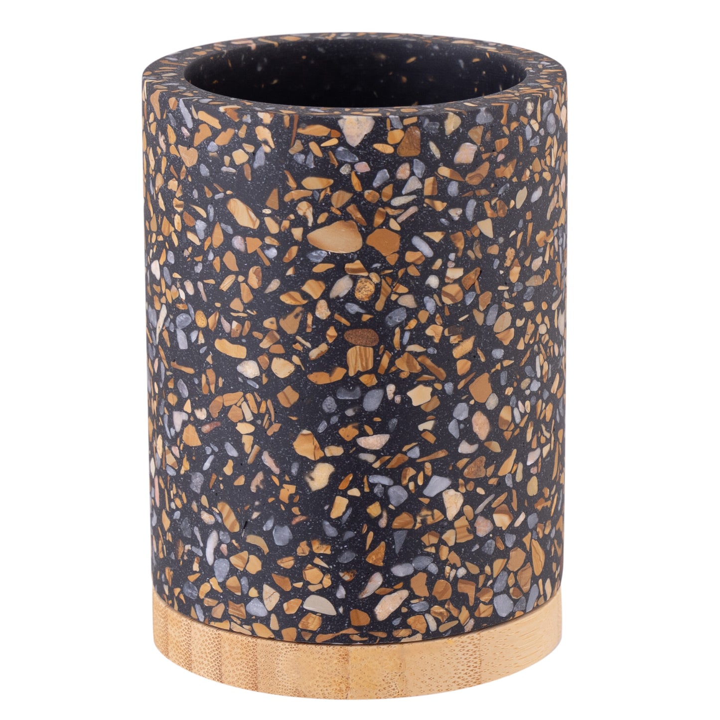 SOREN TUMBLER CEMENT TERRAZO W/ BAMBOO BLACK