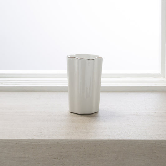 PAVONA TUMBLER PORCELAIN WHT/ SIL