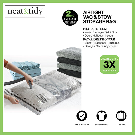 N&T 2PCS VACUUM STORAGE BAGS X-LARGE 26.5" X 39.5"