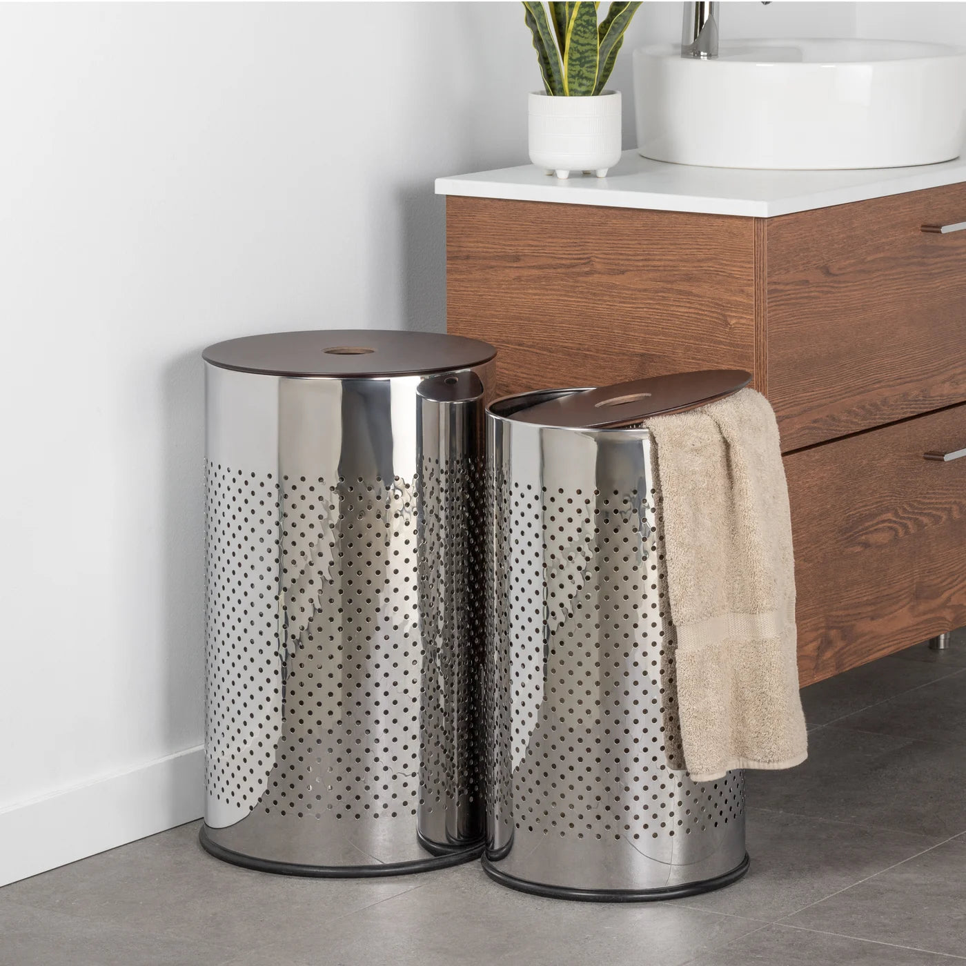 Metro Chrome Laundry Basket Large