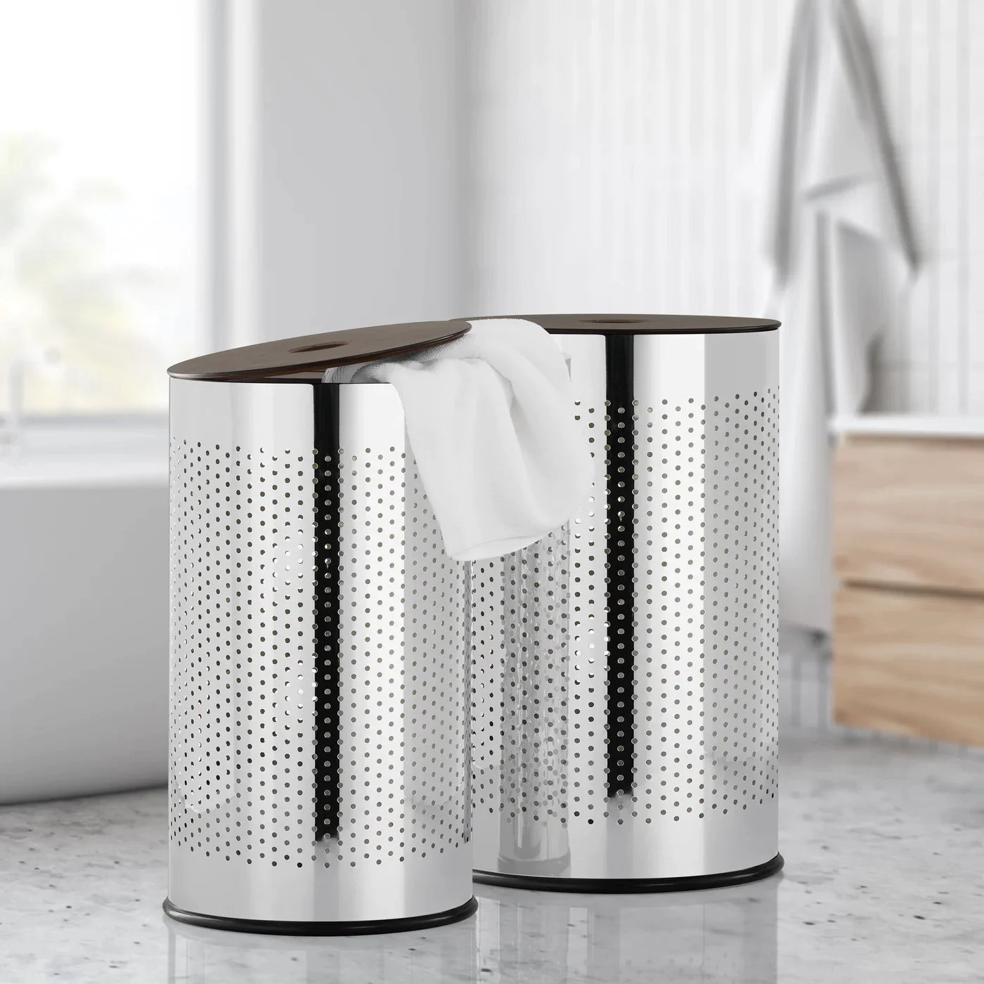 Metro Chrome Laundry Basket Small