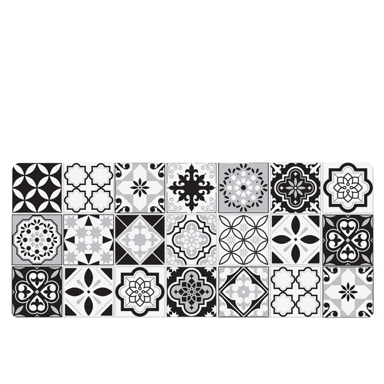Spanish Tile Washable Accent Mat Black runner