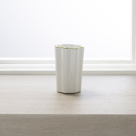 PAVONA TUMBLER PORCELAIN WHT/GLD
