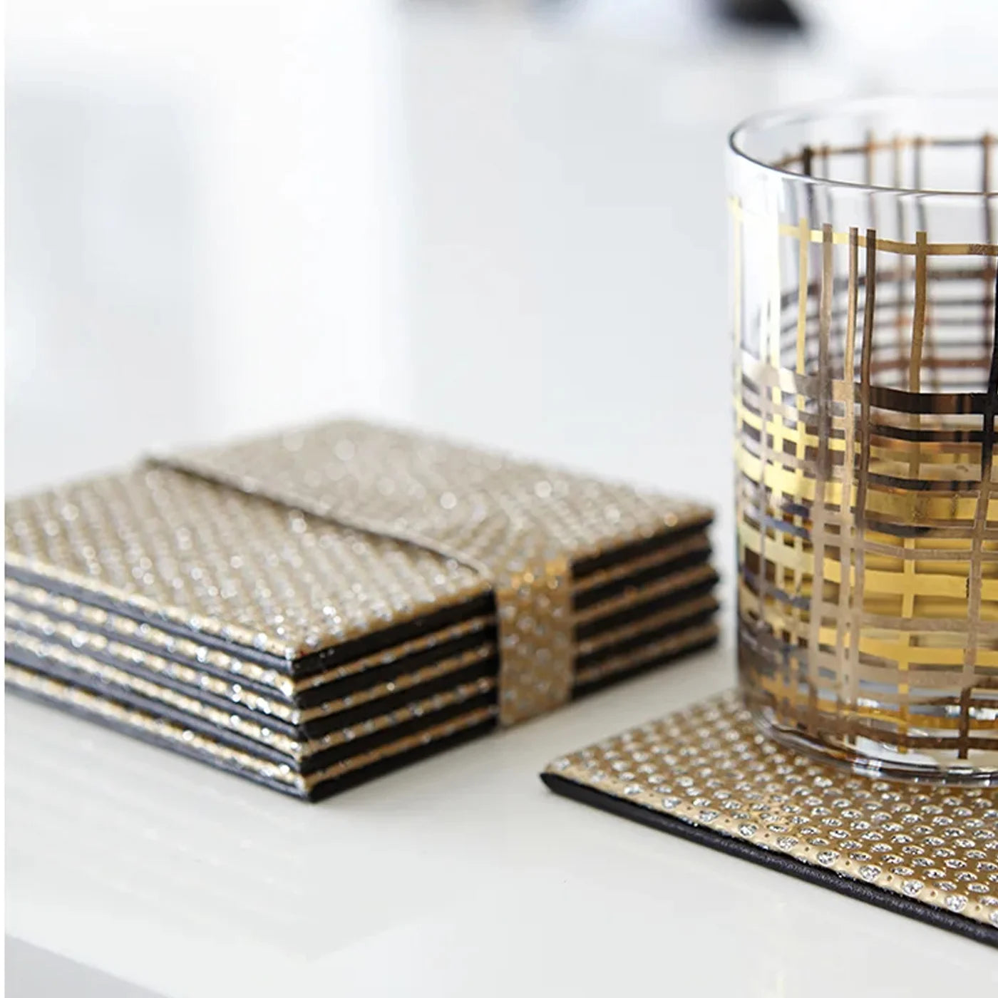 Diamonds Coaster Set Of 6 Gold