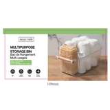 Clara Storage Basket Clear w/wooden handle