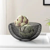 Mesh Double Wall 9.5" Diameter Black Bowl