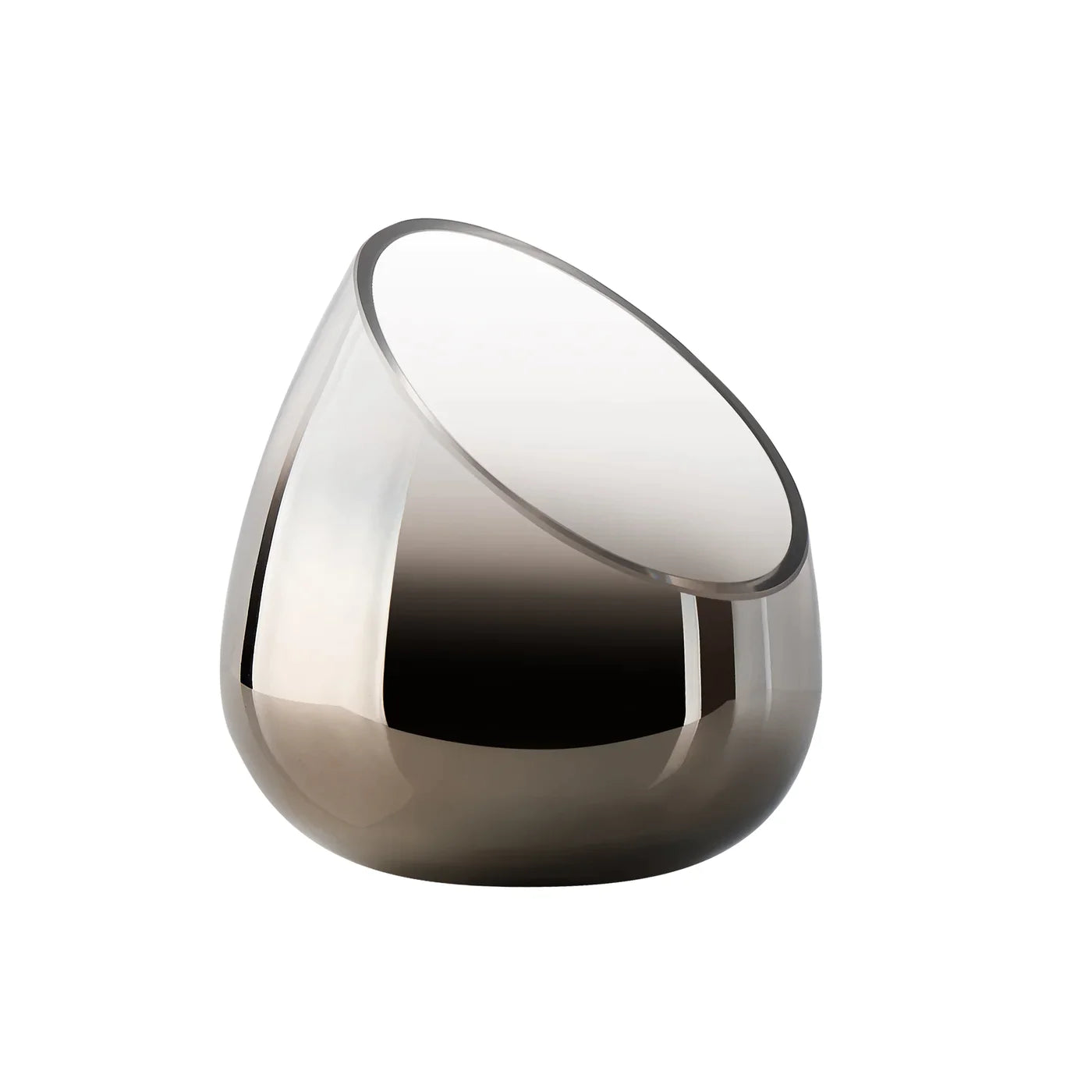 Smoke Mirror 6.5h" Angled Cone Hurricane Vase