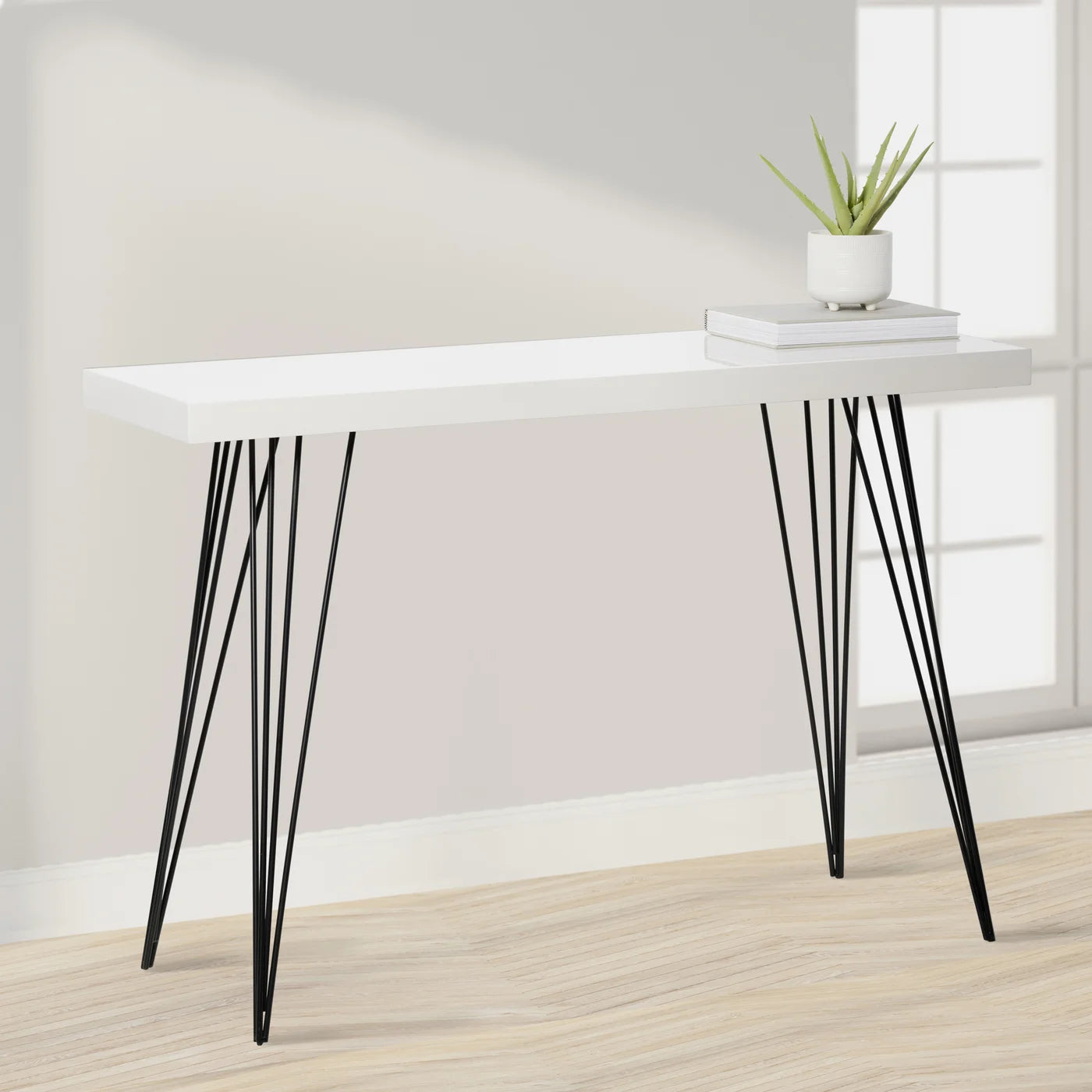 TRIPOD LEG CONSOLE TABLE - GLOSS WHITE