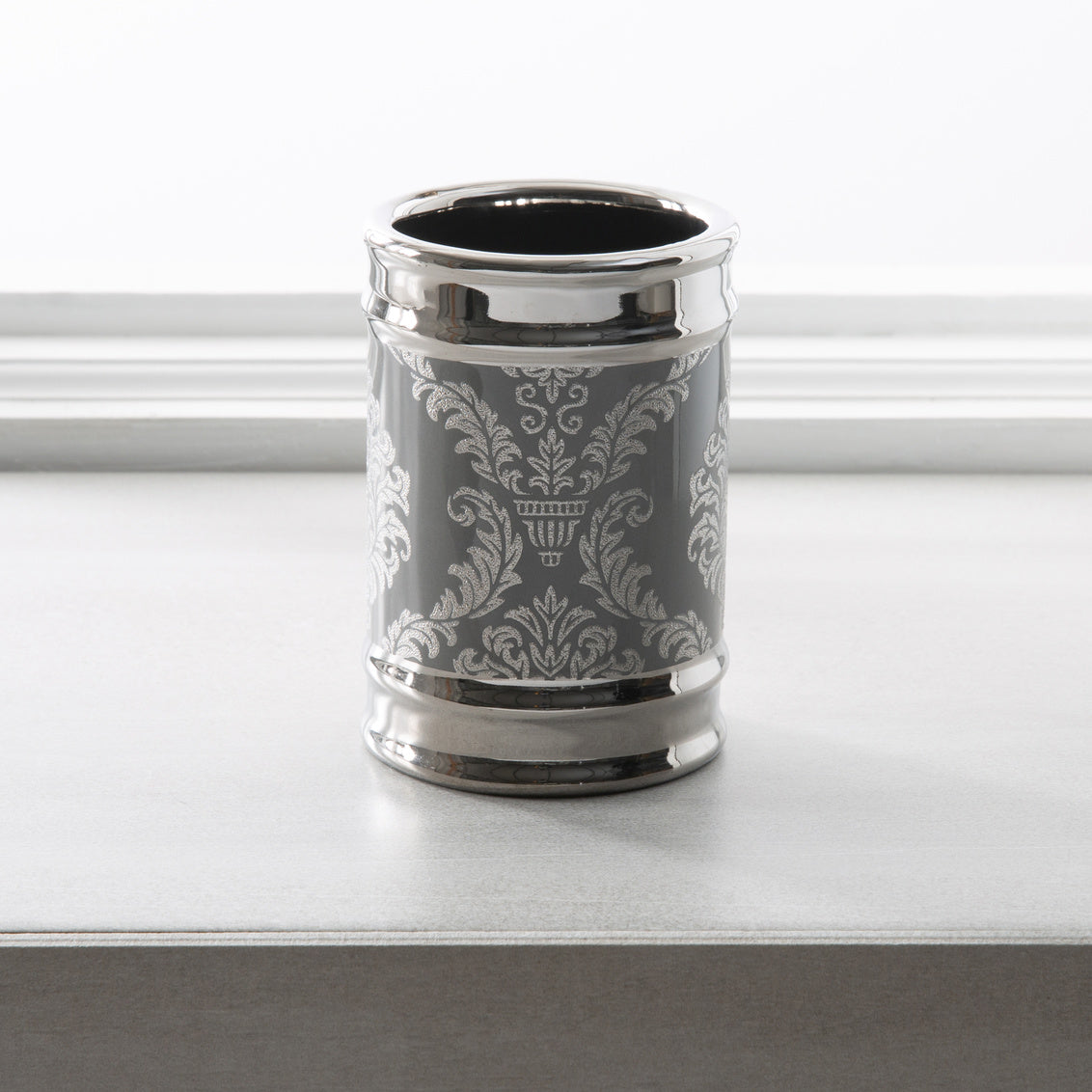 DAMASK TUMBLER CERAMIC GREY/SILVER