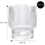 Ribbed Clear Old Fashion Glass 340 ml, Set of 4