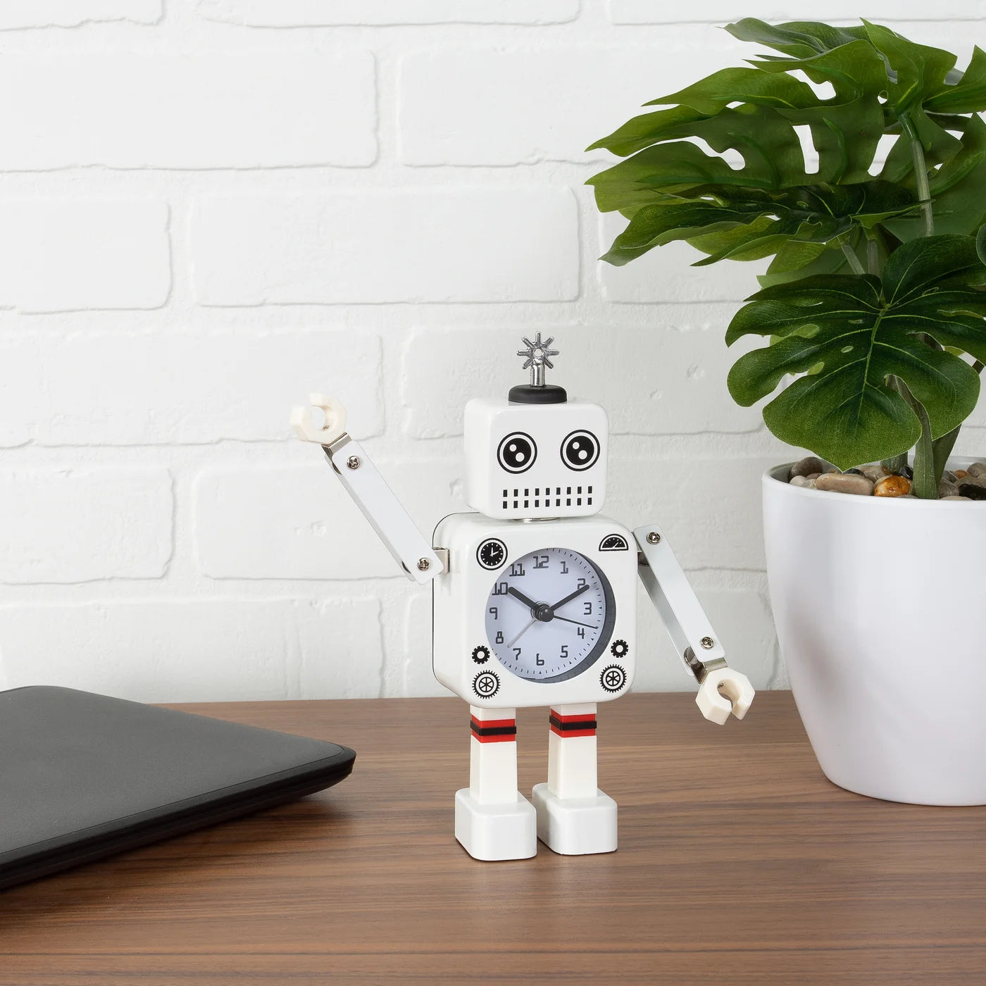Robot Alarm Clock - White