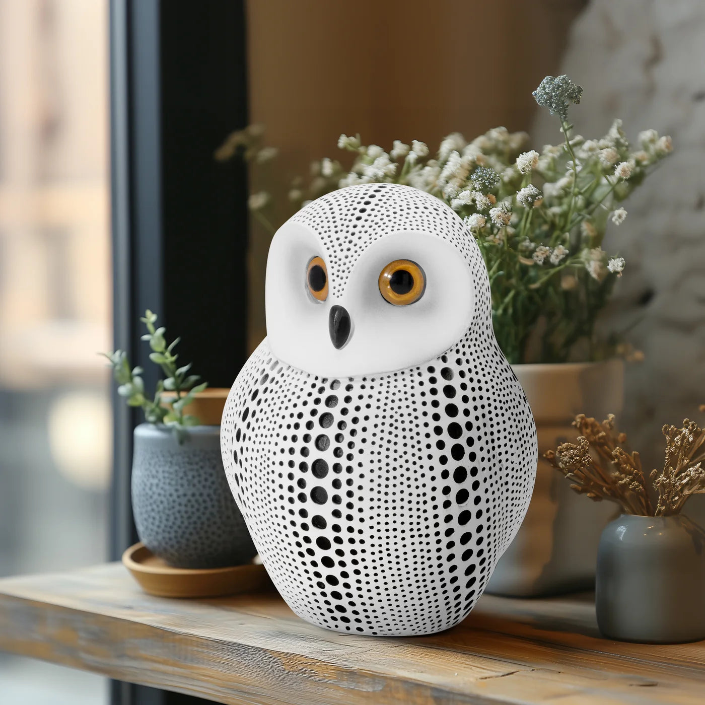 Debossed Dotted Owl - White