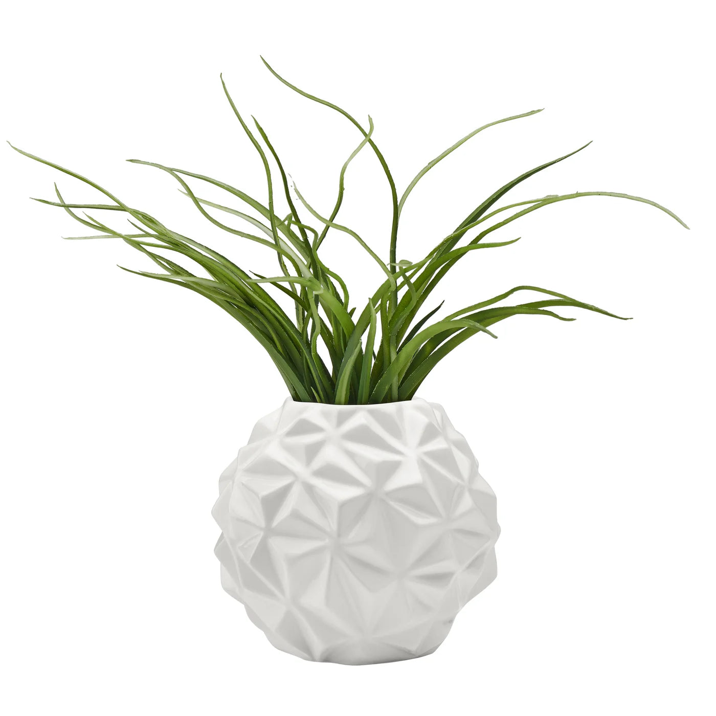 Crumple Ball 6" Diameter White Ceramic Vase