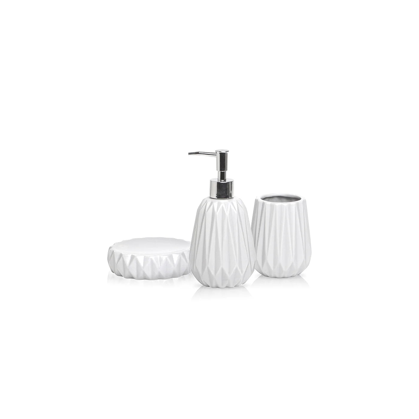 Gem 3pc Bath Set White