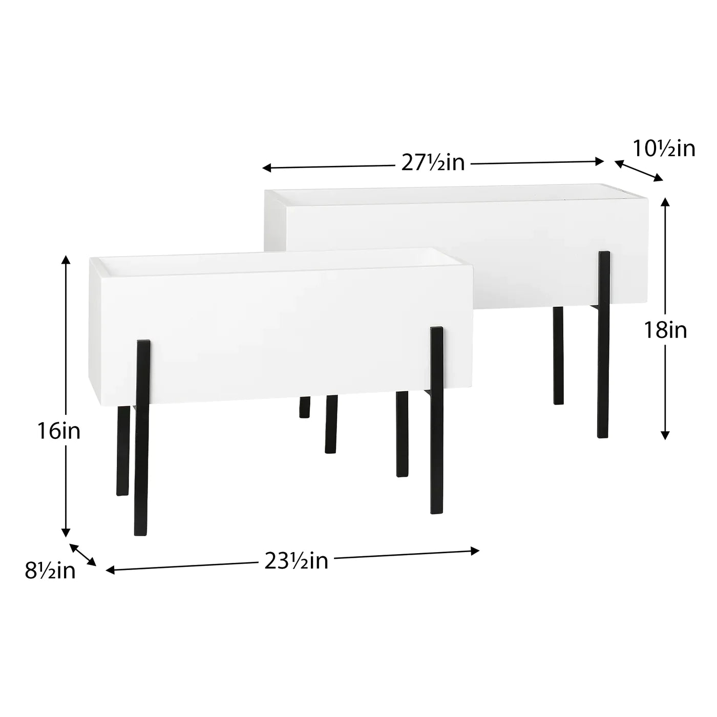 Trestle Standing 2 Piece Lacquered Planter Set