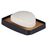 ASPEN SOAP DISH PP W/BAMBOO BLACK