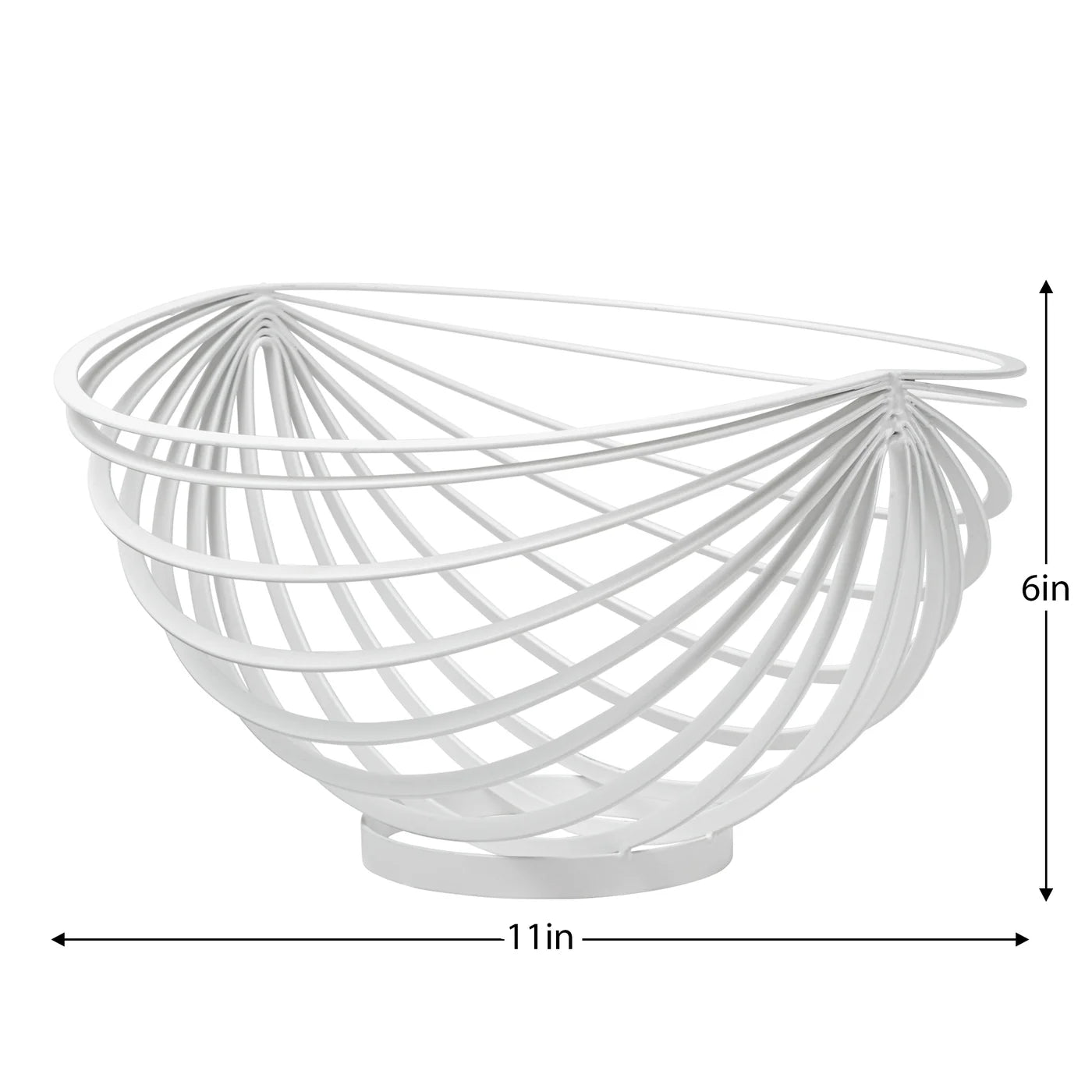 Eclipse Rib Metal Basket - White