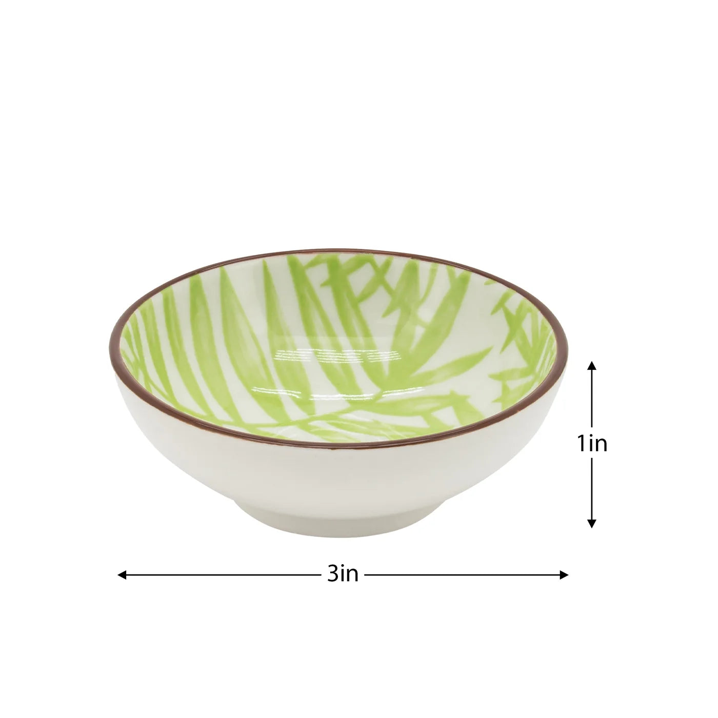 Kiri Porcelain 3" Diameter Sauce Dish - Palm Leaf