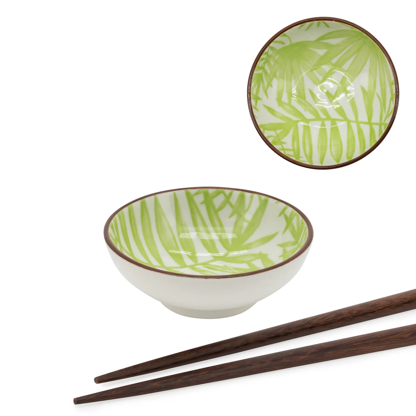 Kiri Porcelain 3" Diameter Sauce Dish - Palm Leaf