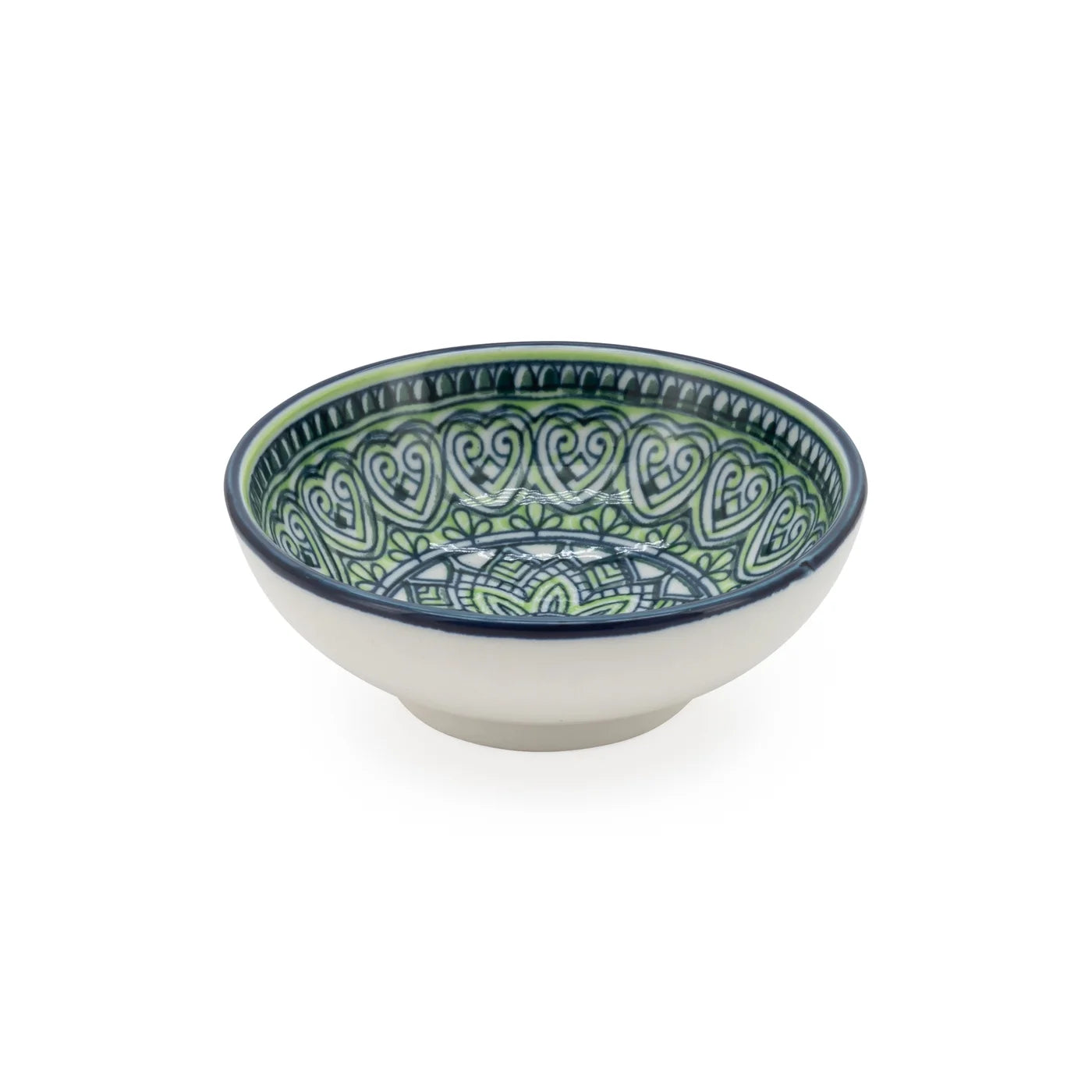 Kiri Porcelain 3" Diameter Sauce Dish - Green Mandala