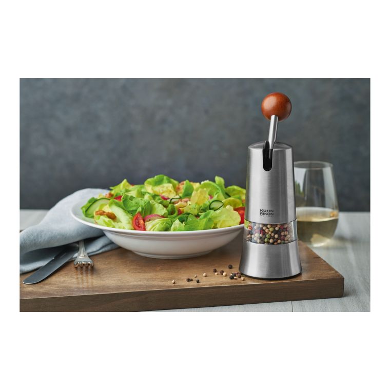 SPICE GRINDER RATCHET STAINLESS STEEL black