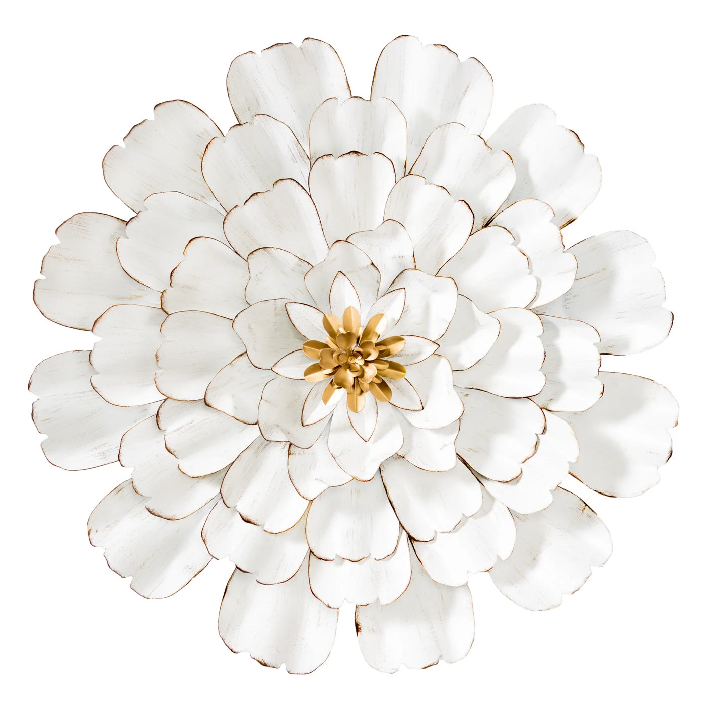 Allure 3D Gold Tipped White Flower 24" Diameter Wall Decor