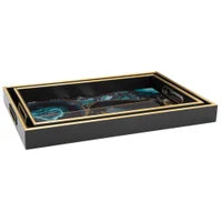 Savoy Gold Trim  Square Tray Agate  large