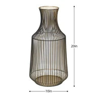 Mission Wire Golden Black 20"H Urn Vase Candle Holder