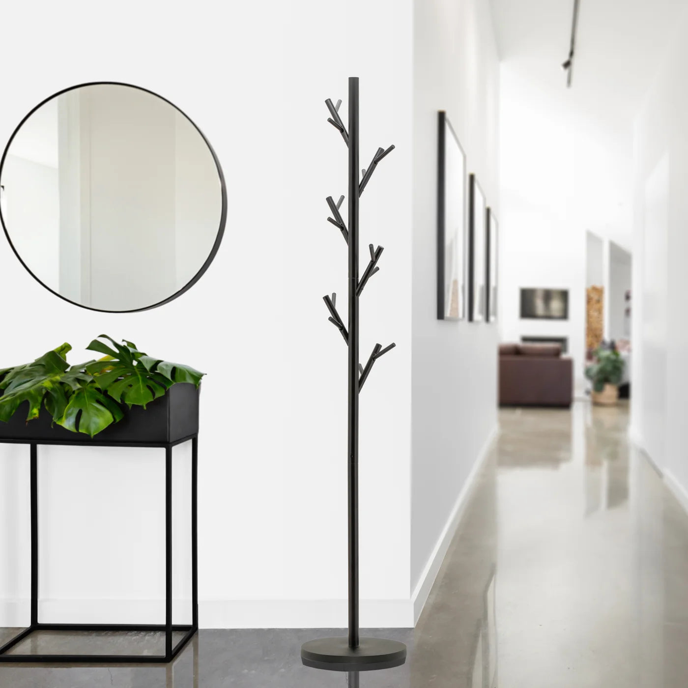 Branch Black Metal Standing Coat Rack