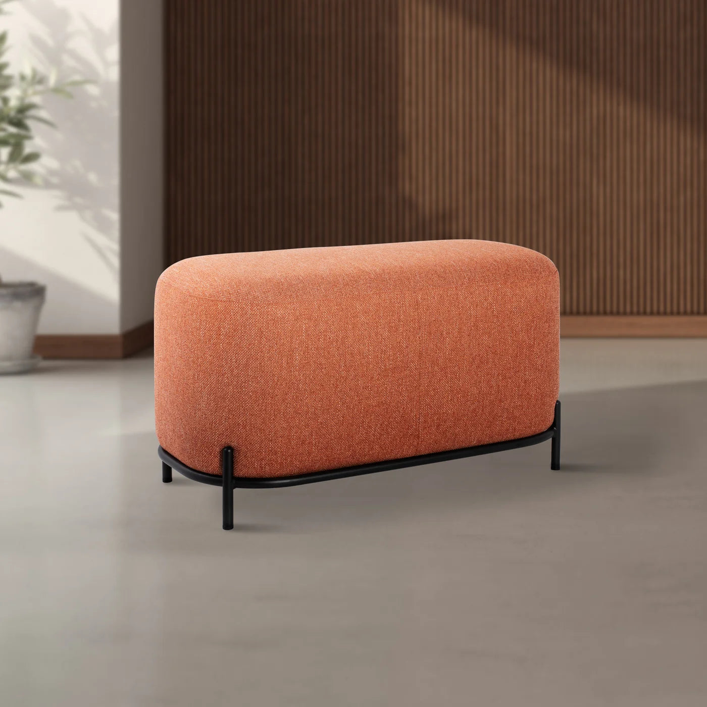 Pender Pin Leg Upholstered Short Bench - Orange