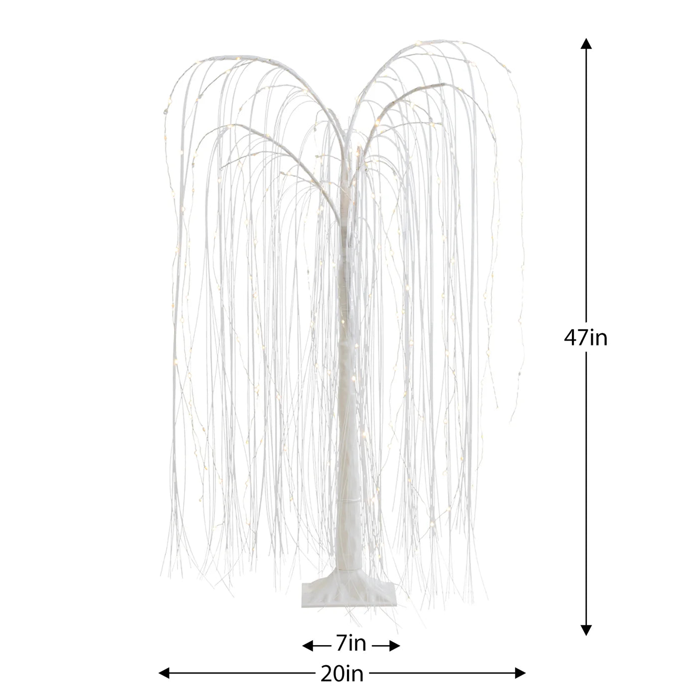 White Willow Freestanding 47h" 180 LED Decor Tree