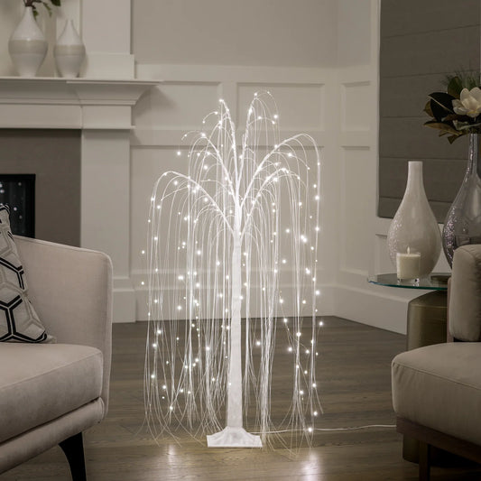 White Willow Freestanding 47h" 180 LED Decor Tree