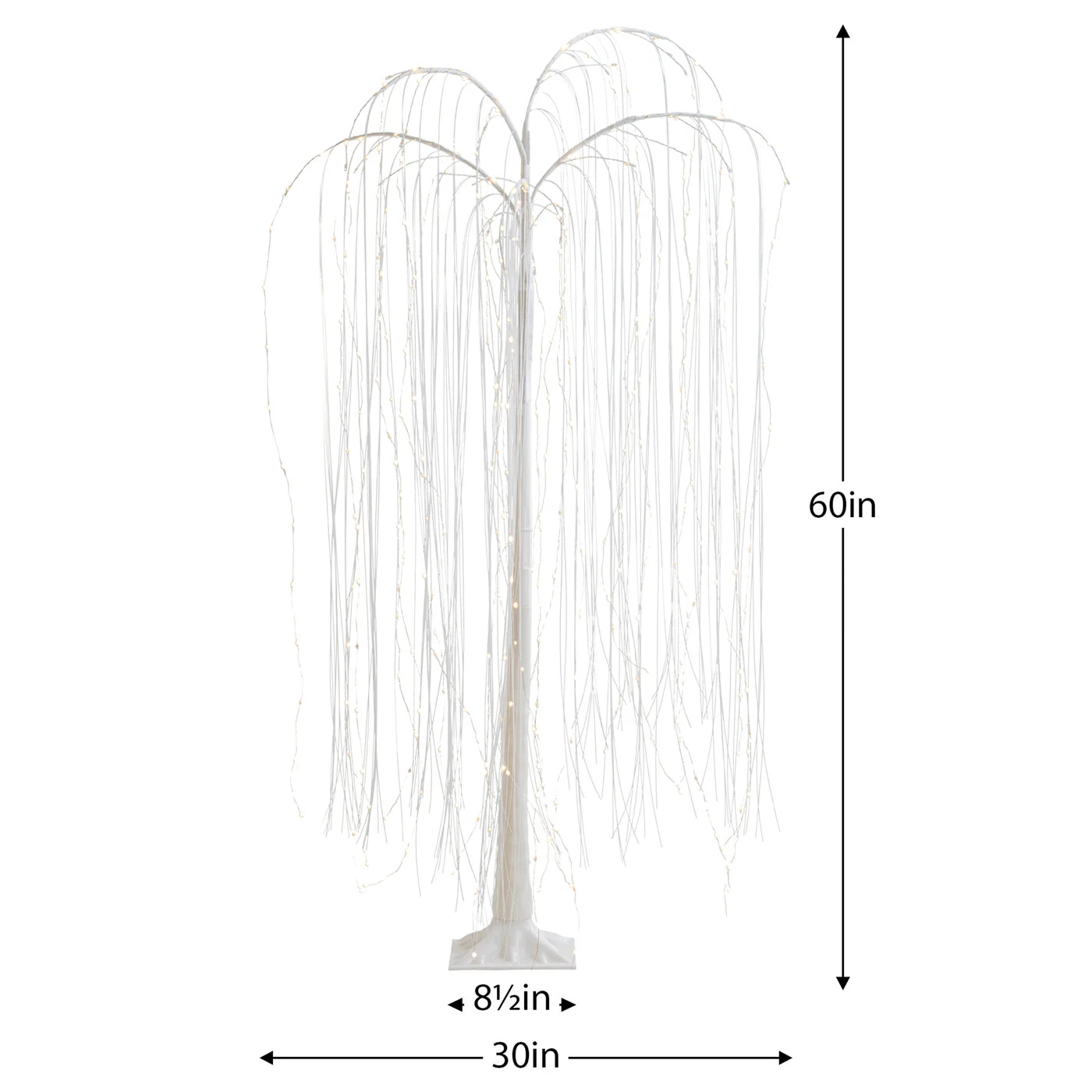 White Willow Freestanding 60h" 360 LED Decor Tree