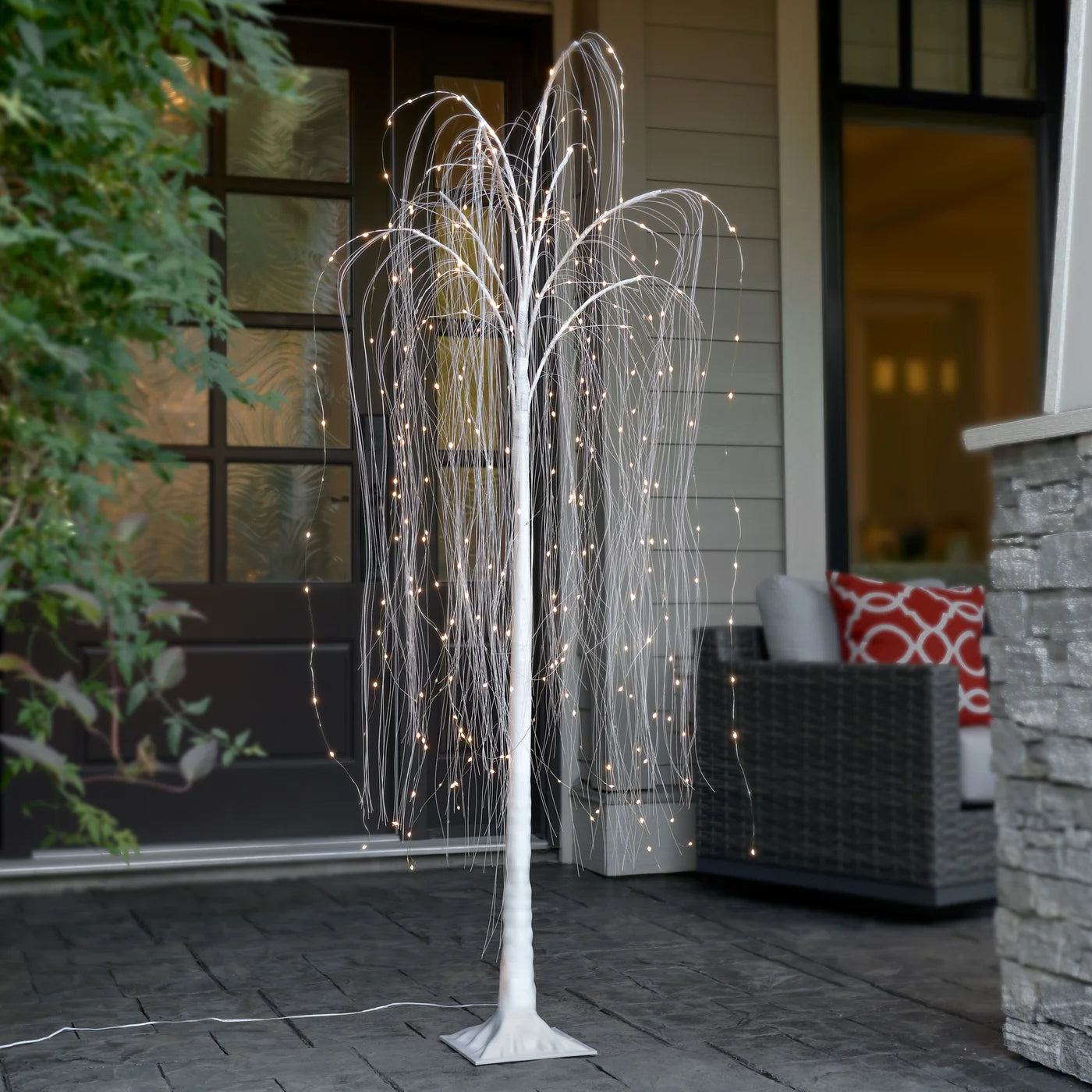 White Willow Freestanding 60h" 360 LED Decor Tree