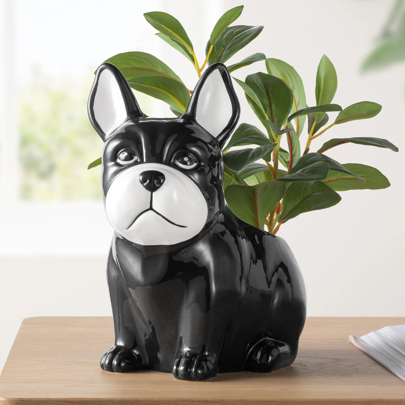 BARKLEY BULLDOG 7H” CERAMIC DROP POT PLANTER