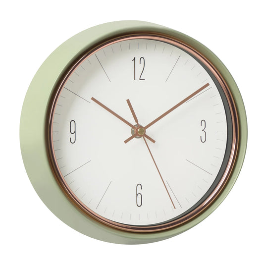 Oliver 9d" Retro Green Wall Clock