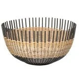 ZURI RATTAN WEAVE BLACK METAL 10.5D X 5.5″ BOWL