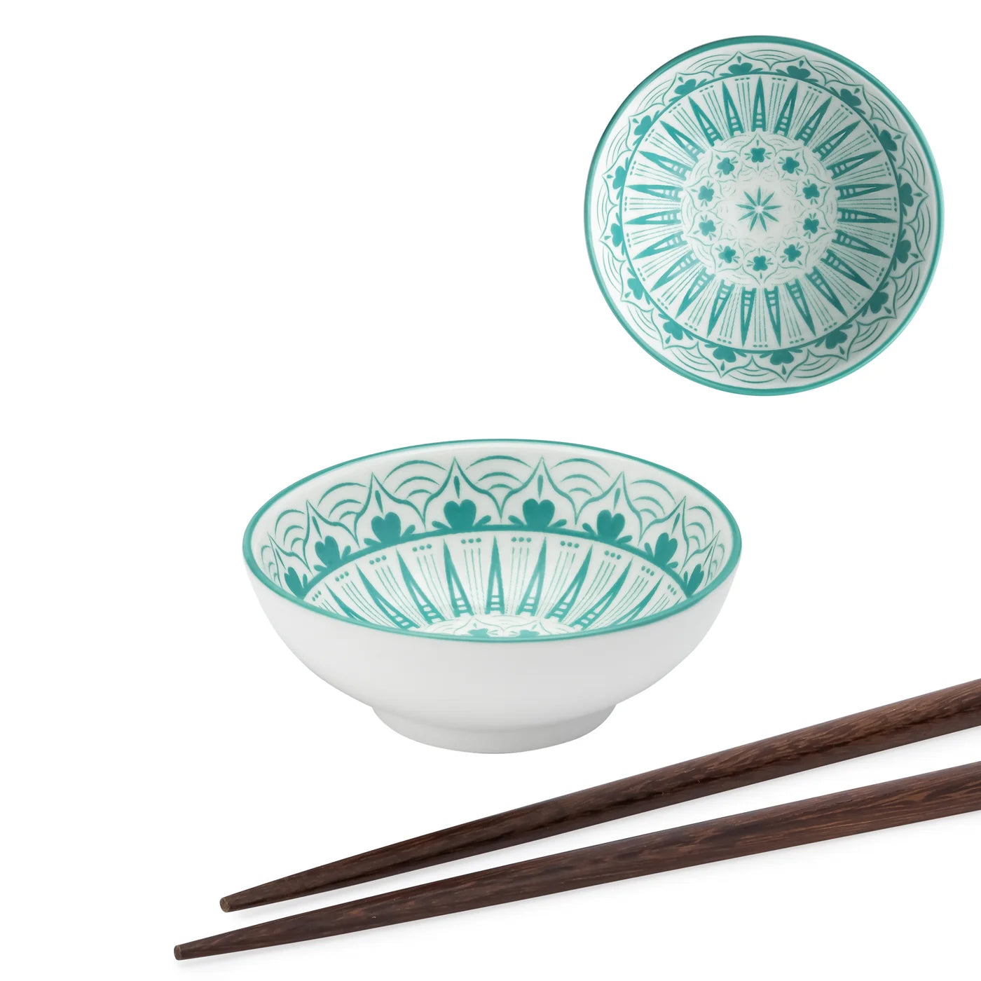 Kiri Porcelain 3" Sauce Dish - Teal Radiant Spire