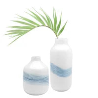 Milky Way 9.5h" Glass Vase - White