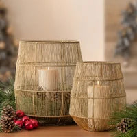 Batu Gold Wire Two Piece Basket Set 2