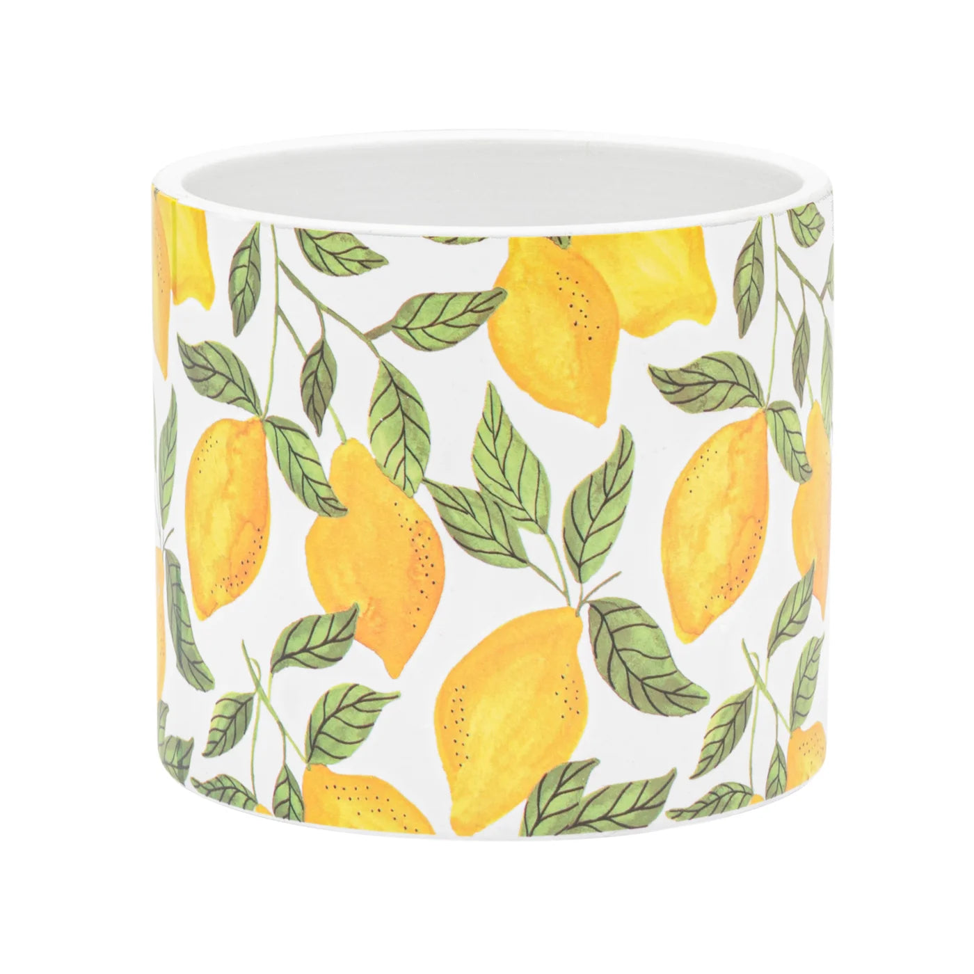 Gazebo Lemon Motif 4.5dx4h" Ceramic Drop Pot Planter