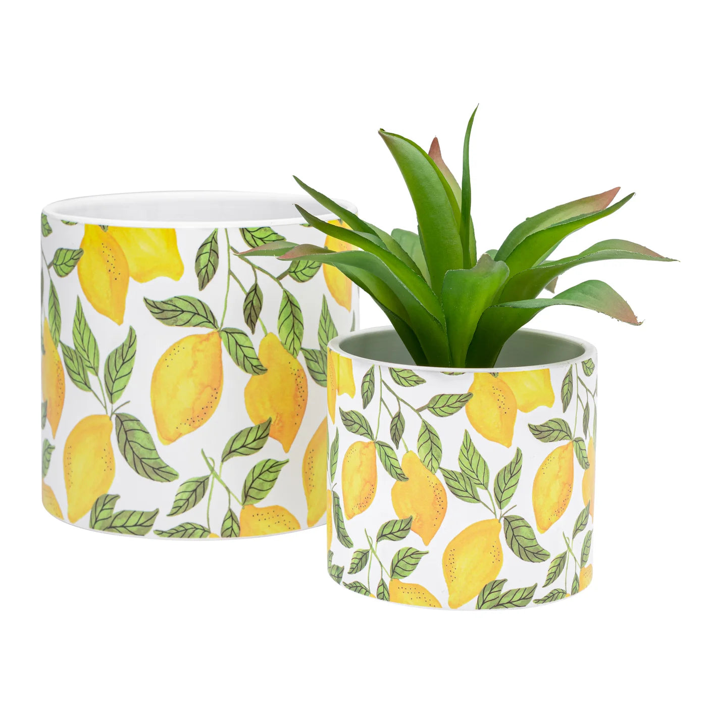 Gazebo Lemon Motif 4.5dx4h" Ceramic Drop Pot Planter