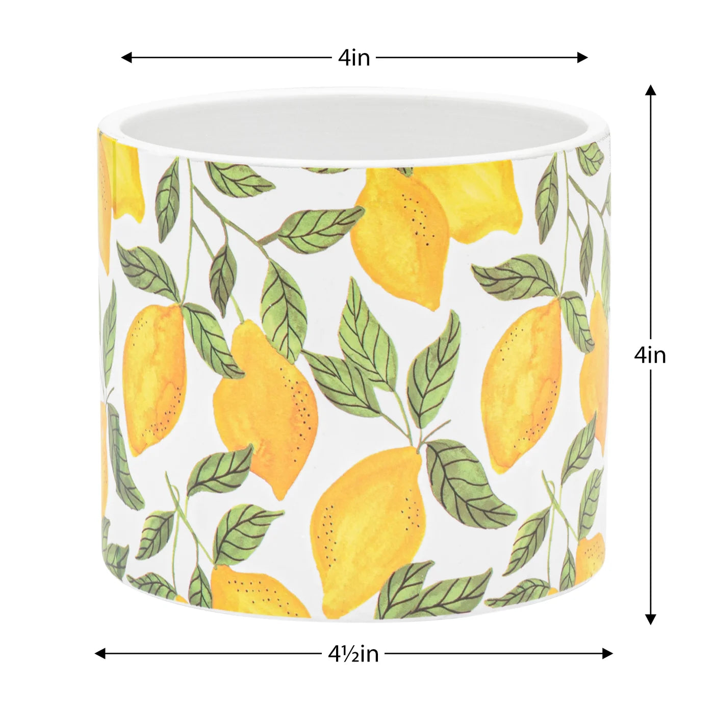 Gazebo Lemon Motif 4.5dx4h" Ceramic Drop Pot Planter