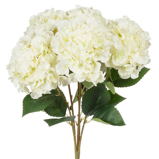 Lg 5 Stem Hydrangea Bouquet-Wht-20"H