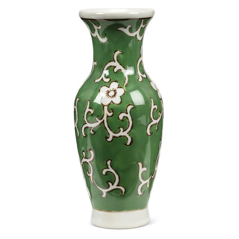 Slender Floral Vase-green